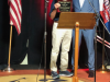 Dave Siegwald holding up  the 2021 Thomas Paine Award plaque with Matthew Hoh.