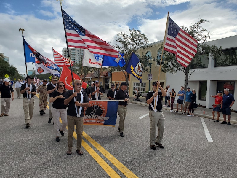 FLVCS marching at the 2022 Sarasota Veterans Parade.
