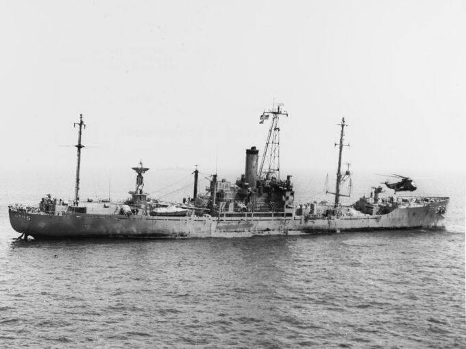 The USS Liberty which was attacked by Israeli forces on June 8, 1967.