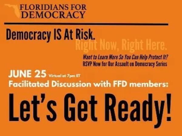 Poster for FFD Saving Democracy 2024.