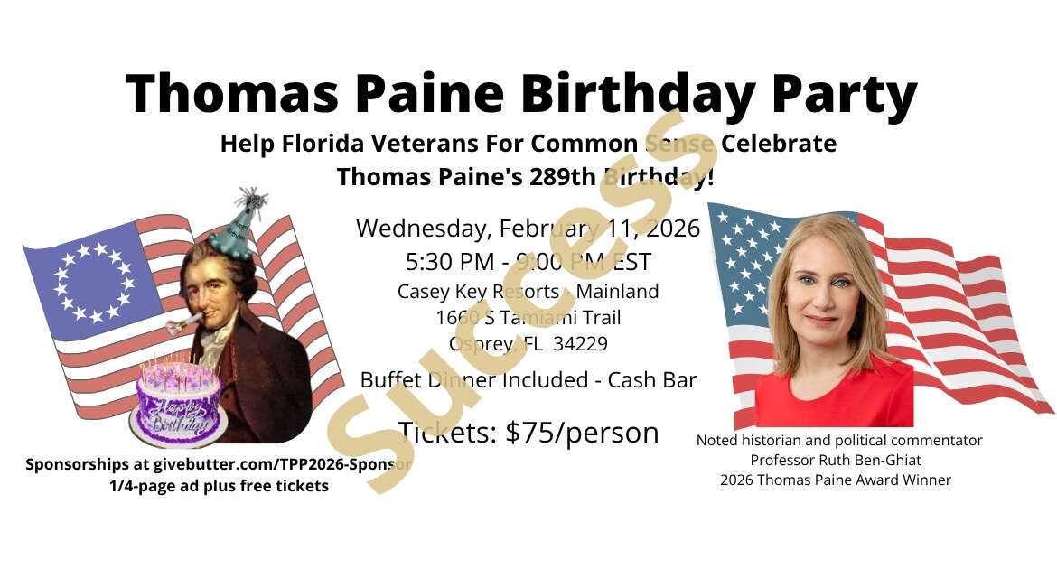 2026 Thomas Paine Party Success banner.
