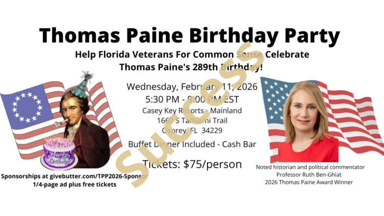 2026 Thomas Paine Party Success banner.