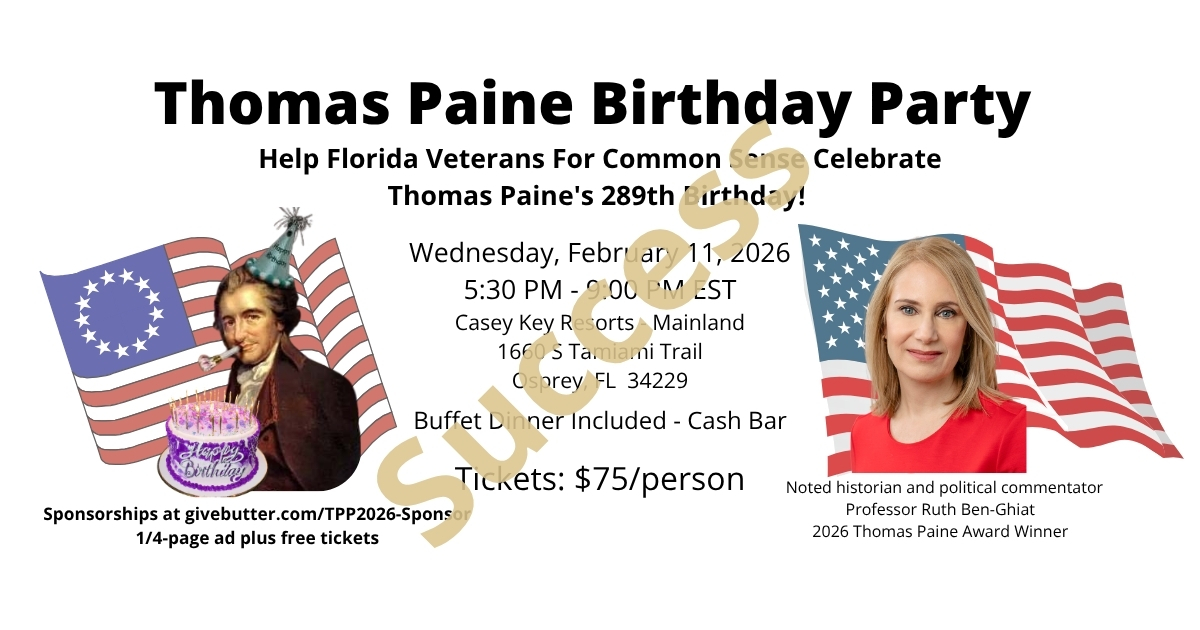 2026 Thomas Paine Party Success banner.